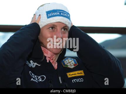 25.10.2012. Soelden, Austria. Denise Carbonio (ITA) in azione durante la Audi di ripresa fotografica FIS Coppa del Mondo di Sci Alpino Solden, Austria 2012-2013 Foto Stock