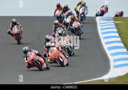 28.10.2012 Phillip Island,Melbourne, Australia. Azione dall'Air Asia Australian Moto GP3 sul circuito di Phillip Island. Foto Stock