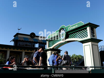 Ottobre 29, 2012 - Arcadia, California, Stati Uniti - Scene dalla mattina gli allenamenti per la prossima Breeders Cup a Santa Anita Park il 29 ottobre 2012. (Credito Immagine: © Scott Serio/eclipse/ZUMAPRESS.com) Foto Stock