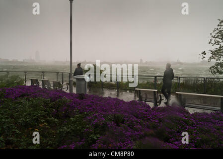 New York, Stati Uniti d'America. 29 ottobre, 2012. Scene della East River e FDR prima dell'arrivo dell'Uragano Sandy Ottobre 29, 2012 in New York City. (Foto di Donald Bowers/Alamy Live News) Foto Stock