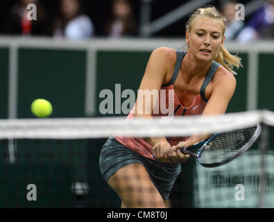 Tennis exhibition match Petra KVITOVA contro Maria Sharapova in Praga Repubblica Ceca, lunedì 29 ottobre, 2012. Il russo tennista Maria Sharapova. (CTK foto/Katerina Sulova) Foto Stock