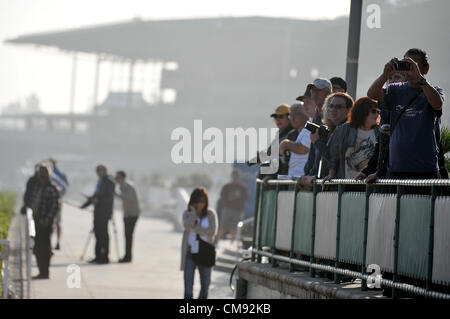 Ottobre 31, 2012 - Arcadia, California, Stati Uniti - Scene dalla mattina gli allenamenti per la prossima Breeders Cup a Santa Anita Park, il 31 ottobre 2012. (Credito Immagine: © Scott Serio/eclipse/ZUMAPRESS.com) Foto Stock