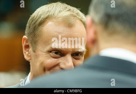 Giugno 28, 2012 - Bruxelles, BXL, Belgio - Il Primo ministro polacco Donald Tusk all'inizio del vertice Ue di Bruxelles in Belgio su 28.06.2012 da Wiktor Dabkowski (credito Immagine: © Wiktor Dabkowski/ZUMAPRESS.com) Foto Stock