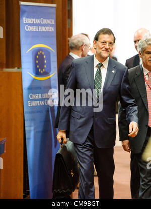 Giugno 28, 2012 - Bruxelles, BXL, Belgio - Il Primo Ministro spagnolo Mariano Rajoy all'inizio del vertice Ue di Bruxelles in Belgio su 28.06.2012 da Wiktor Dabkowski (credito Immagine: © Wiktor Dabkowski/ZUMAPRESS.com) Foto Stock