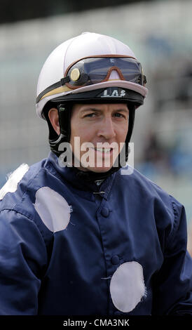 JIM CROWLEY JOCKEY Doncaster Racecourse Doncaster Inghilterra 29 Giugno 2012 Foto Stock