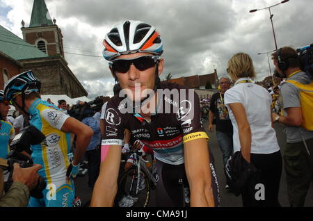 03.07.2012. Orchies, Francia. Frank Schleck durante il Tour de France, fase 3. Viaggiando da Boulogne sur Mer a Orchies. Foto Stock