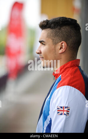 GB della squadra di ginnastica annuncio Loughborough University 4.7.12.Louis Smith Foto Stock