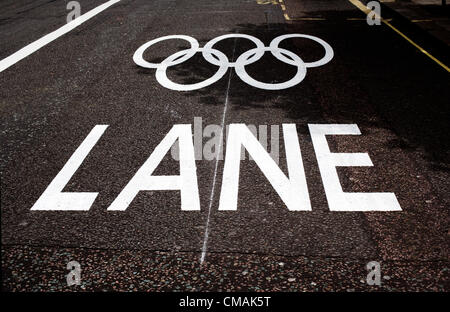 Baker Street, Londra, Regno Unito. Giovedì 5 luglio 2012. Nuove indicazioni stradali per Olimpiadi dedicato il traffico. Foto Stock