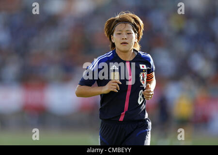 Luglio 11, 2012 - Tokyo, Giappone - Giappone di Aya Miyama è visto durante le loro donne amichevole partita di calcio in Tokyo Luglio 11, 2012. (Credito Immagine: © Shugo Takemi Jana/press/ZUMAPRESS.com) Foto Stock