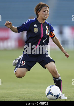 Luglio 11, 2012 - Tokyo, Giappone - Giappone di AYA MIYAMA in azione durante le loro donne amichevole partita di calcio in Tokyo Luglio 11, 2012. (Credito Immagine: © Shugo Takemi Jana/press/ZUMAPRESS.com) Foto Stock