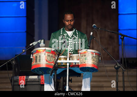 Luglio 14, 2012 - Las Palmas, Isole Canarie, Spagna - Ethicolor dall Etiopia, durante il festival international canarias jazz & mas Heineken, in Plaza Santa Ana, Las Palmas, Isole Canarie, sabato 14 luglio 2012. Foto Stock