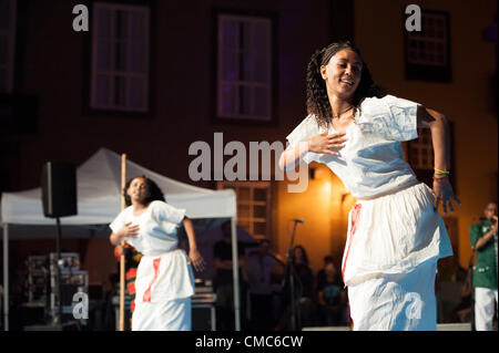 Luglio 14, 2012 - Las Palmas, Isole Canarie, Spagna - Ethicolor dall Etiopia, durante il festival international canarias jazz & mas Heineken, in Plaza Santa Ana, Las Palmas, Isole Canarie, sabato 14 luglio 2012. Foto Stock