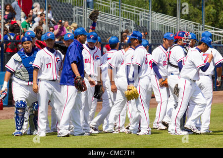 HAARLEM, PAESI BASSI, 15/07/2012. Team di Taipei cinese prima della partita contro i Paesi Bassi a Haarlem Baseball Week 2012. Foto Stock