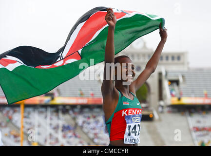 Barcellona, Spagna: domenica 15 luglio 2012, la fede Chepngetich Kipyegon del Kenya durante il giorno 6 della IAAF Junior World Championships alla Estadi Olimpic de Montjuic. Foto di Roger Sedres/ImageSA Foto Stock