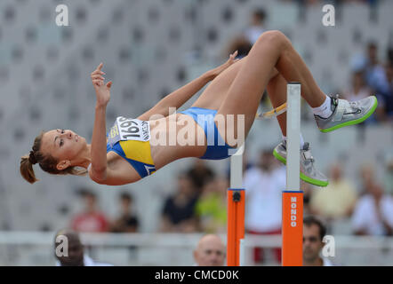 Barcellona, Spagna: domenica 15 luglio 2012, Iryna Herashchenko dell'Ucraina in donne salto in alto finale durante il giorno 6 della IAAF Junior World Championships alla Estadi Olimpic de Montjuic. Foto di Roger Sedres/ImageSA Foto Stock