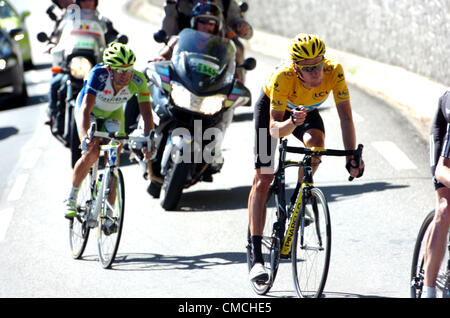 18.07.2012. Pau - Bagneres de luchon, Francia. Tour de France, tappa 16 Pau - Bagneres de Luchon, Team Sky 2012, Wiggins Bradley, Col de Peyresourde Foto Stock