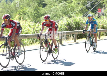 18.07.2012. Pau - Bagneres de luchon, Francia. Tour de France, tappa 16 Pau - Bagneres de Luchon, BMC Racing 2012, Cadel Evans, Col de Peyresourde Foto Stock