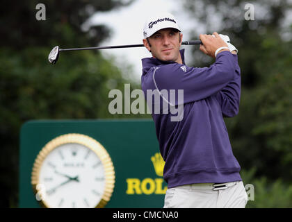 Giovedì 19 luglio 2012. E di Lytham St Annes, Inghilterra, Regno Unito. American Dustin Johnson in azione durante il primo round dell'Open Golf Championship dal Royal Lytham St Annes corso in Lancashire. Foto Stock