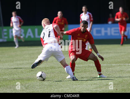 21.07.2012. Toronto, Canada. Nathan Eccleston sfide durante il Toronto FC partita contro il Liverpool FC la pre-stagione amichevole presso il Rogers Centre Toronto, ON. Foto Stock