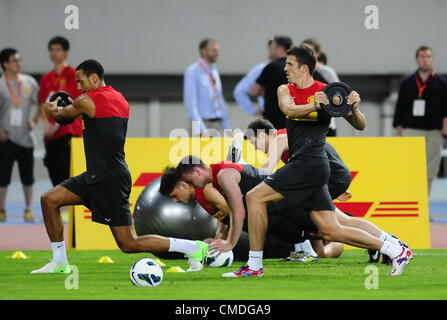 24.07.2012. Shanghai, Cina; sessione di allenamento del Manchester United per la prossima partita amichevole contro la Shanghai Shenhua mercoledì durante il loro tour in Cina. Foto Stock