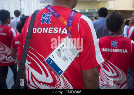 Il 26 luglio 2012. Londra REGNO UNITO. I membri dell'Indonesia team olimpico Foto Stock