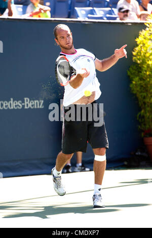 LOS ANGELES, CA - Luglio 26: Xavier Malisse in azione durante il giorno 4 di agricoltori Classic presentato da Mercedes-Benz presso il La Tennis Center sulla luglio 26, 2012 a Los Angeles, California. Foto Stock