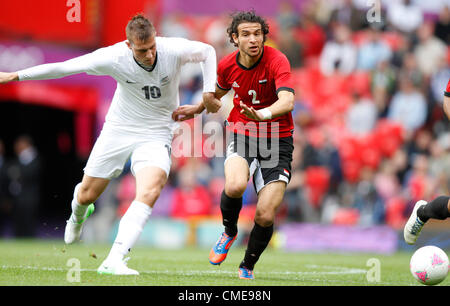 CHRIS WOOD & MAHMOUD ALAA ELDI EGITTO V NUOVA ZELANDA OLD TRAFFORD Manchester Inghilterra 29 Luglio 2012 Foto Stock