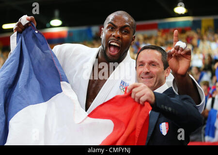 Teddy Riner (FRA), 3 agosto 2012 - Judo : uomini +100kg Finale di ExCeL durante la London 2012 in occasione dei Giochi Olimpici di Londra, Regno Unito. (Foto di Daiju Kitamura/AFLO SPORT) [1045] Foto Stock