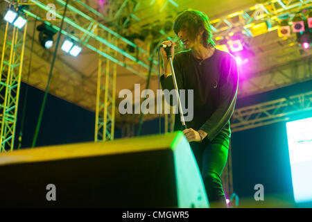 SIBENIK, Croazia, mercoledì 8 agosto 2012. Gli orrori di eseguire al Terraneo Summer Eco Music Festival in Sibenik, Croazia. Foto Stock