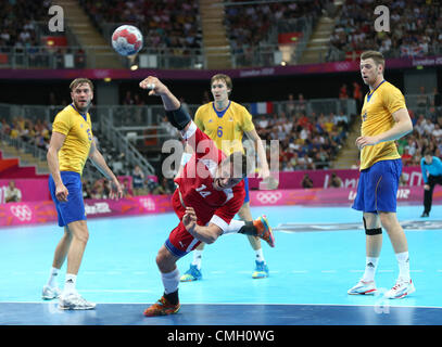 Danimarca - Svezia pallamano olimpica Stratford London Inghilterra 08 Agosto 2012 Foto Stock