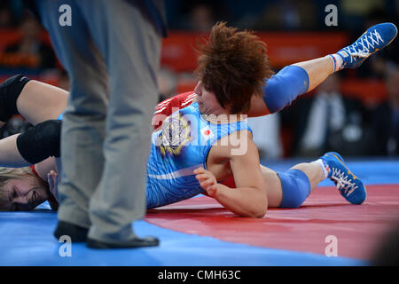 Kyoko Hamaguchi (JPN), 9 agosto 2012 - Wrestling : Donna 72kg Freestyle a ExCeL durante il London 2012 in occasione dei Giochi Olimpici di Londra, Regno Unito. (Foto di Giu Tsukida/AFLO SPORT) [0003] Foto Stock