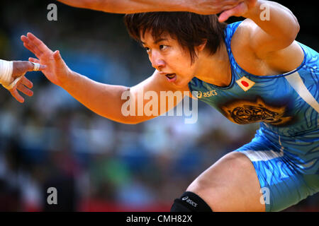 Kyoko Hamaguchi (JPN), 9 agosto 2012 - Wrestling : Donna 72kg Freestyle a ExCeL durante il London 2012 in occasione dei Giochi Olimpici di Londra, Regno Unito. (Foto di Koji Aoki/AFLO SPORT) [0008] Foto Stock