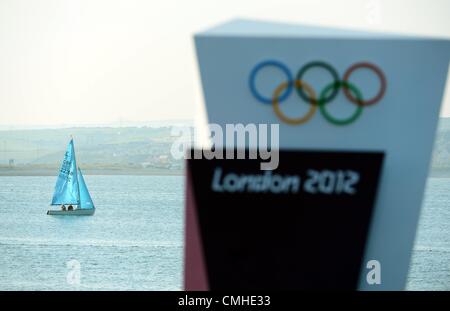 Olimpiadi di Londra 2012, barca a vela a Weymouth e Portland Venue, Dorset, Gran Bretagna, UK. Agosto 10th, 2012 Foto Stock