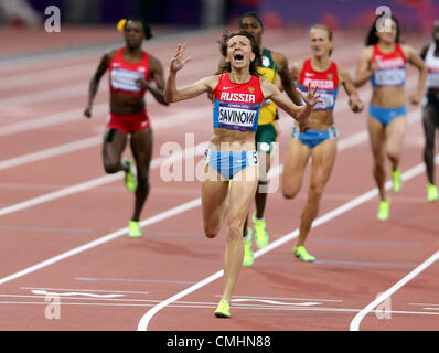 MARIYA SAVINOVA RUSSIA LONDRA 2012 GIOCHI OLIMPICI, DONNE 800M FINALE STRATFORD, LONDRA, INGHILTERRA 11 AGOSTO 2012 Foto Stock