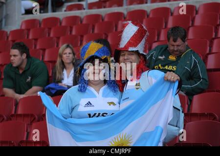 CAPE Town, Sud Africa - 18 agosto, ventilatori durante il castello campionato di rugby match tra il Sud Africa e in Argentina a DHL Newlands Stadium il 18 agosto 2012 a Città del Capo, Sud Africa foto di Carl Fourie / Gallo immagini Foto Stock