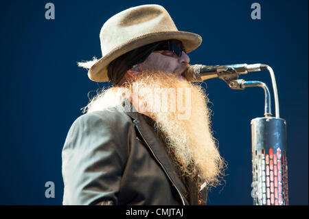 LINCOLN, CA - 17 agosto: Collina polverosa con ZZ Top esegue al Thunder Valley Casino Resort a Lincoln, la California il 17 agosto, 2012 Foto Stock