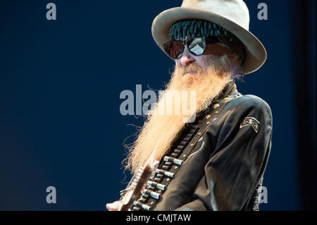 LINCOLN, CA - 17 agosto: ZZ Top esegue al Thunder Valley Casino Resort a Lincoln, la California il 17 agosto, 2012 Foto Stock