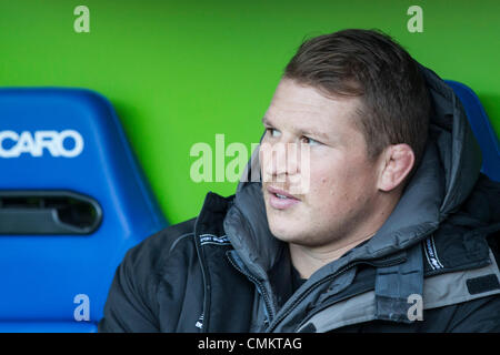 Reading, Regno Unito. 03 Nov, 2013. Dylan Hartley si affaccia su durante la Aviva Premiership gioco tra il London Irish e Northampton Santi dal Madejski Stadium. Credito: Azione Sport Plus/Alamy Live News Foto Stock