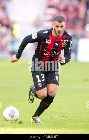 Valentin Eysseric (Nizza), 3 novembre 2013 - Calcio : francese "Ligue 1' match tra OGC Nice 1-2 Bordeaux a Allianz Riviera a Nizza, in Francia, © Enrico Calderoni AFLO/sport/Alamy Live News Foto Stock