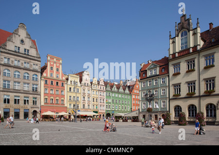 Piazza del mercato, la Città Vecchia, Wroclaw, Slesia, Polonia, Europa Foto Stock