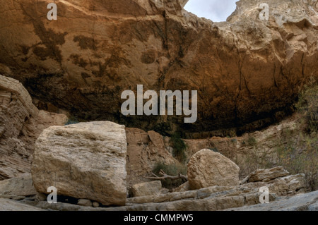 Deserto del Negev cascata a secco dal di sotto. Foto Stock