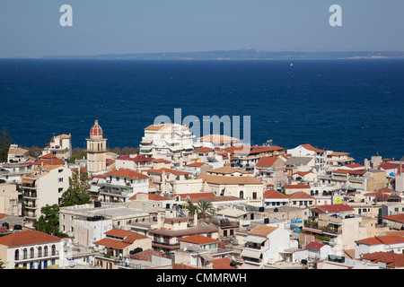 Vista sulla città, città di Zacinto, ZANTE, ISOLE IONIE, isole greche, Grecia, Europa Foto Stock