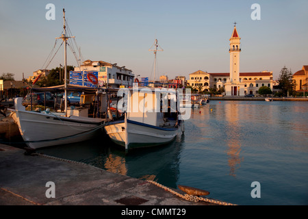 Agios Dionyssios Chiesa e porto, Città di Zacinto, ZANTE, ISOLE IONIE, isole greche, Grecia, Europa Foto Stock