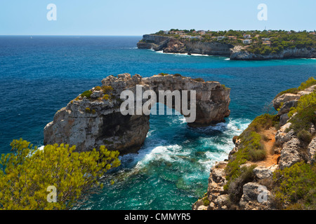 Arco Naturale, Cala Santanyi Es Pontas, Mallorca (Maiorca, isole Baleari, Spagna, Mediterraneo, Europa Foto Stock