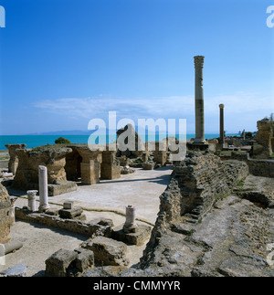 Rovine di antiche terme romane, Antonine Bagni, Cartagine, Sito Patrimonio Mondiale dell'UNESCO, Tunisi, Tunisia, Africa Settentrionale, Africa Foto Stock