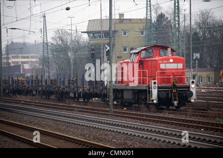Vuoto treno merci Solingen in Germania Foto Stock