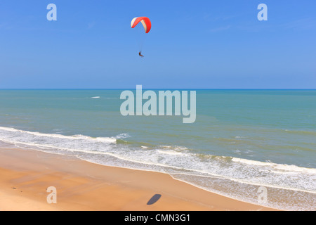 Parapendio sulla spiaggia Cacimbinhas, Pipa, Rio Grande do Norte, Brasile Foto Stock