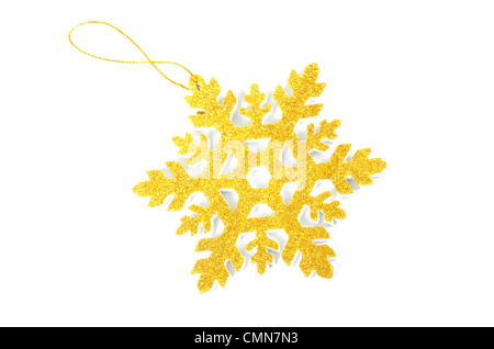 Decorazione per albero di Natale star isolato su sfondo bianco Foto Stock