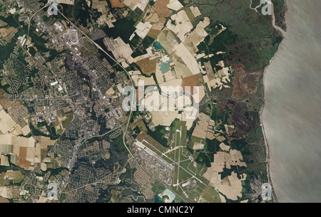 Mappa aerea Dover, Delaware e Dover Air Force Base, Lucia Foto Stock