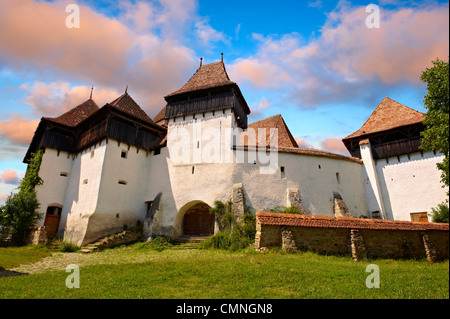 Szekly fortificata medievale chiesa di Viscri, Buneşti, Brasov, in Transilvania. Foto Stock